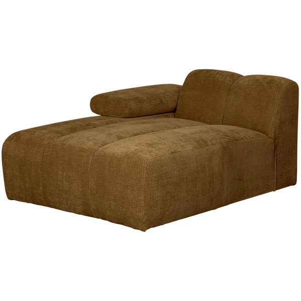 Mojo chaise longue bankelement links ribstof honinggeel
