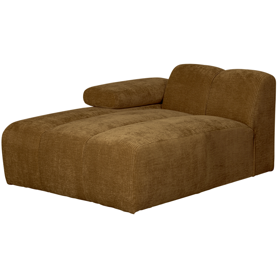 Mojo chaise longue bankelement links ribstof honinggeel