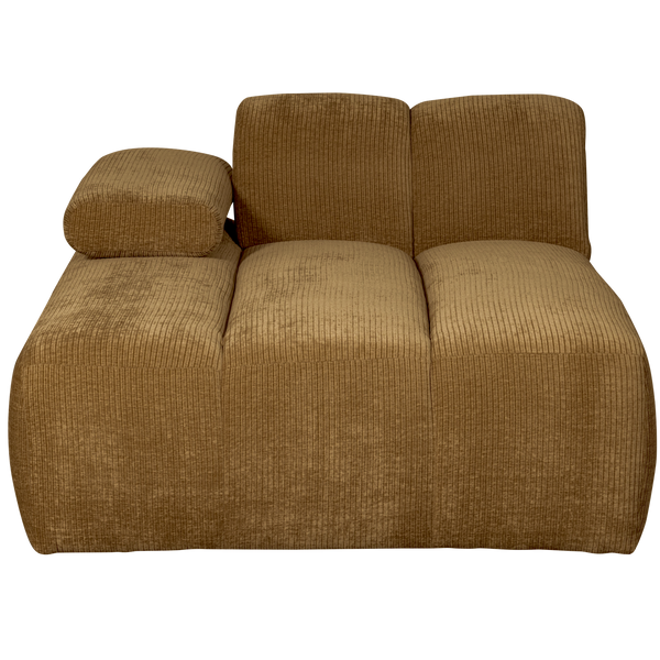 Mojo chaise longue bankelement links ribstof honinggeel