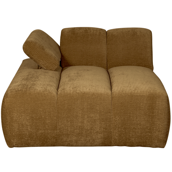 Mojo chaise longue bankelement links ribstof honinggeel