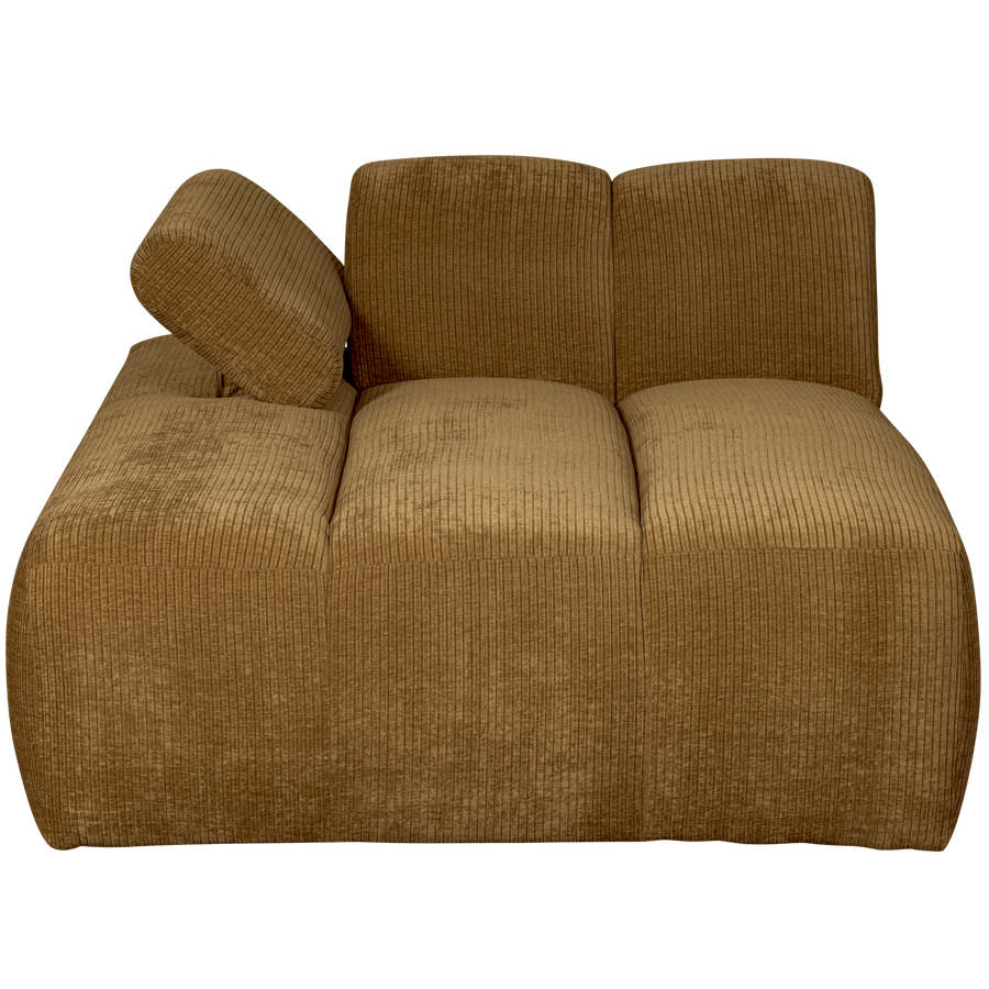 Mojo chaise longue bankelement links ribstof honinggeel