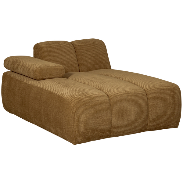 Mojo chaise longue bankelement links ribstof honinggeel