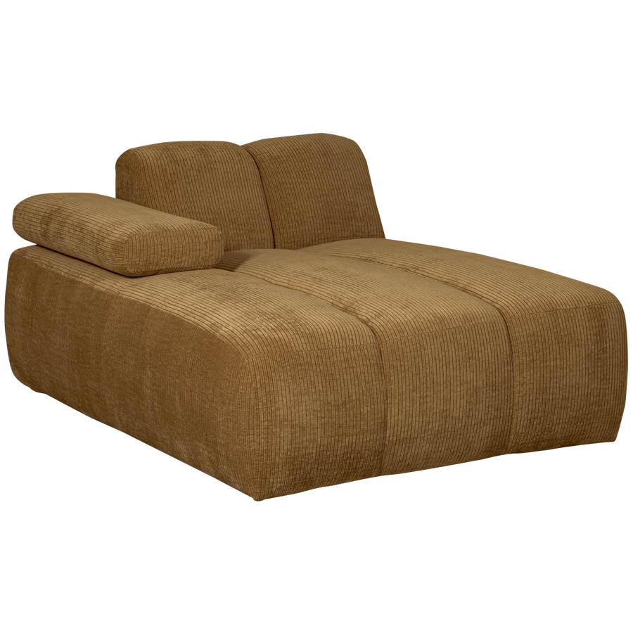 Mojo chaise longue bankelement links ribstof honinggeel