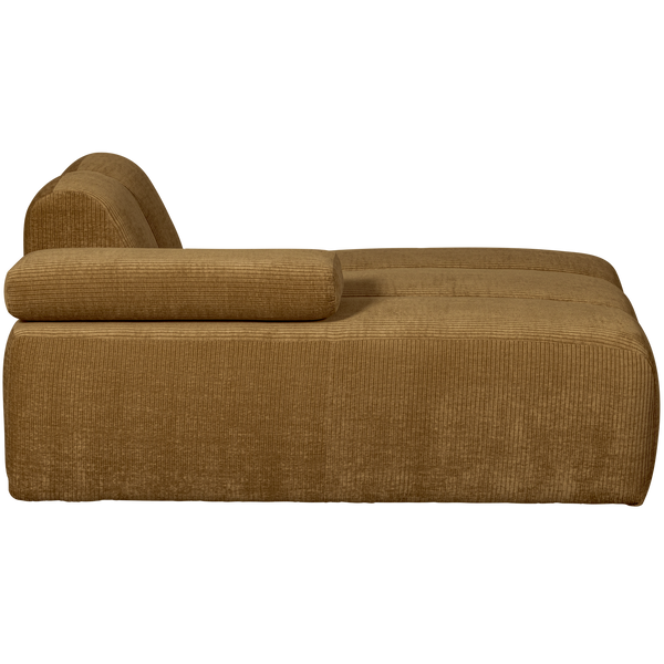 Mojo chaise longue bankelement links ribstof honinggeel