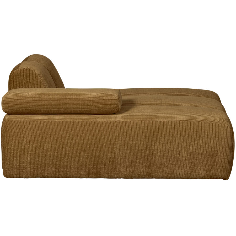 Mojo chaise longue bankelement links ribstof honinggeel