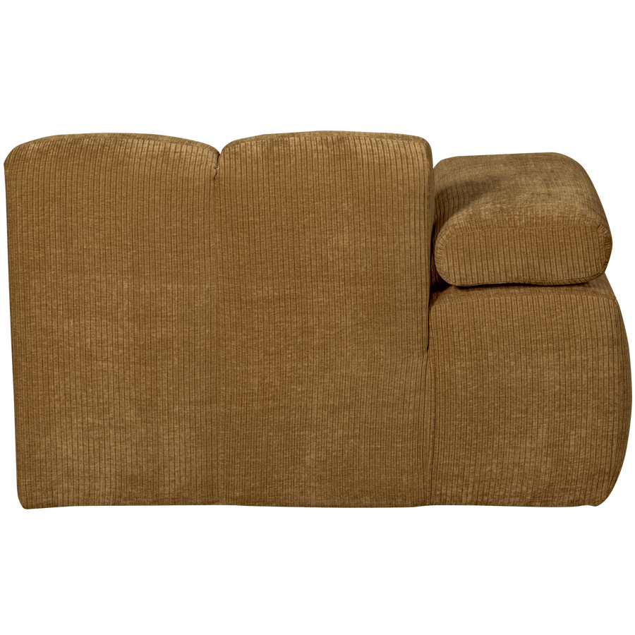 Mojo chaise longue bankelement links ribstof honinggeel