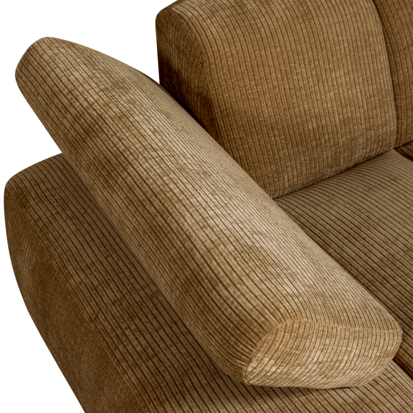 Mojo chaise longue bankelement links ribstof honinggeel