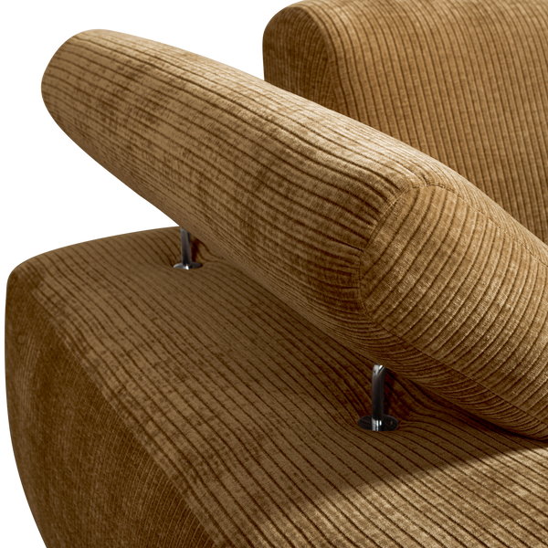 Mojo chaise longue bankelement links ribstof honinggeel