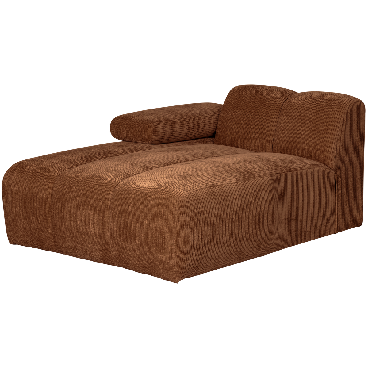 Mojo chaise longue element links ribstof roestbruin