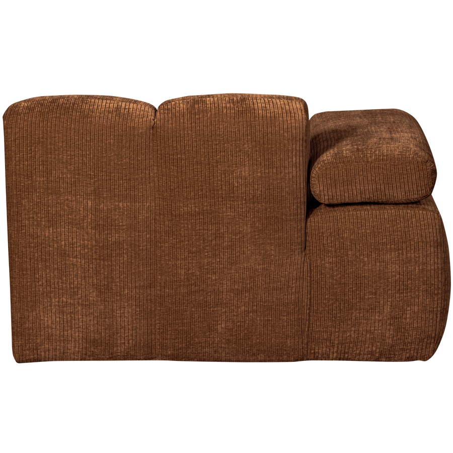 Mojo chaise longue element links ribstof roestbruin