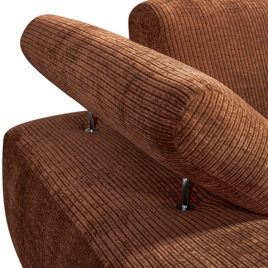 Mojo chaise longue element links ribstof roestbruin