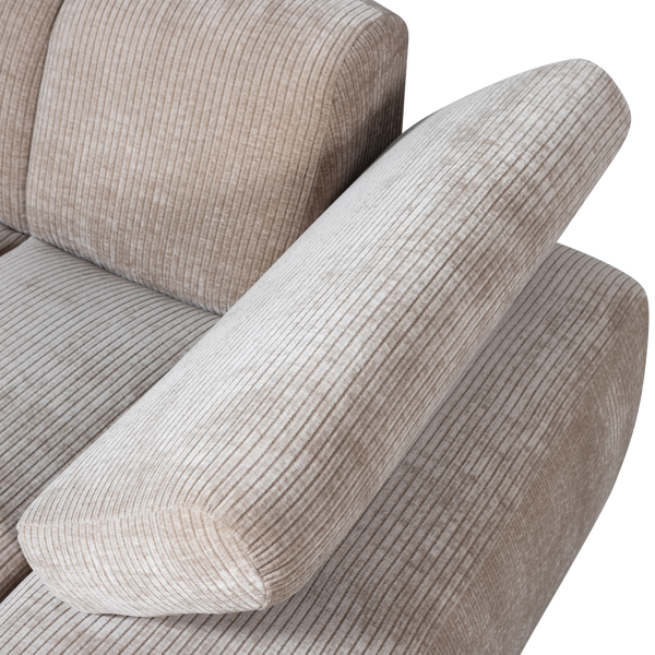 Mojo chaise longue element rechts ribstof donkerzand