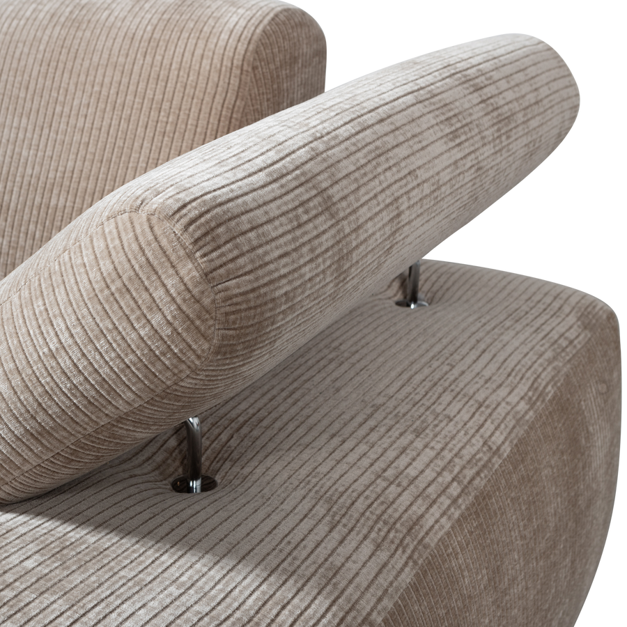 Mojo chaise longue element rechts ribstof donkerzand