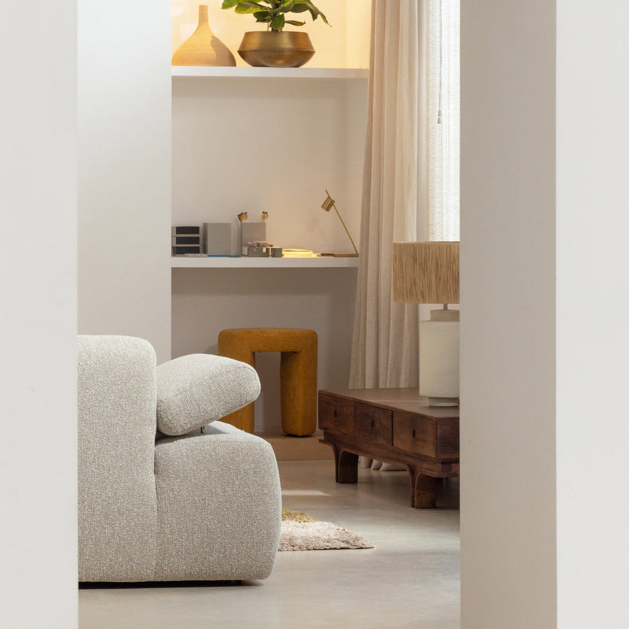 Mojo chaise longue bankelement rechts boucle beige melange
