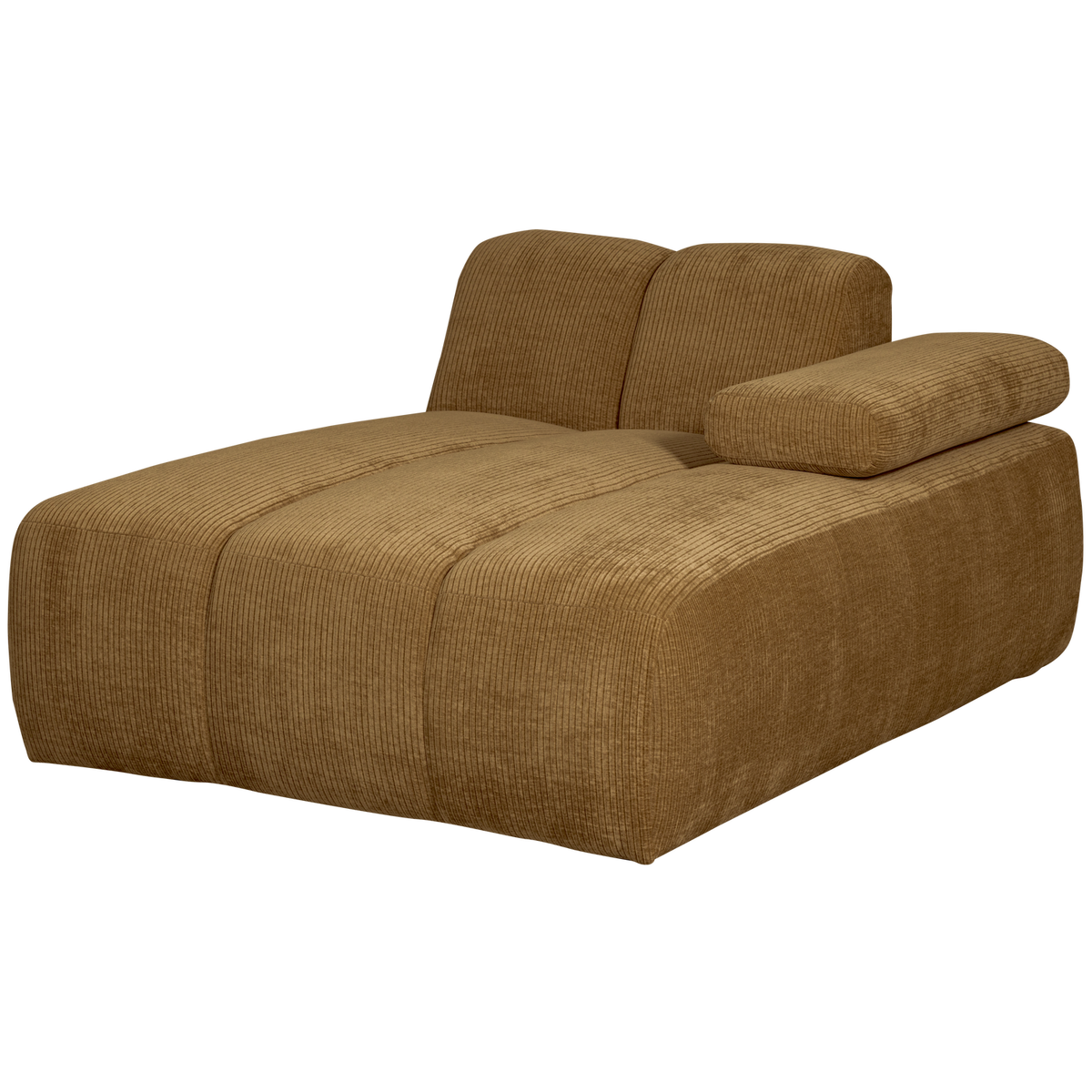 Mojo chaise longue element rechts ribstof honinggeel