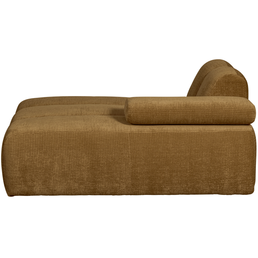 Mojo chaise longue element rechts ribstof honinggeel