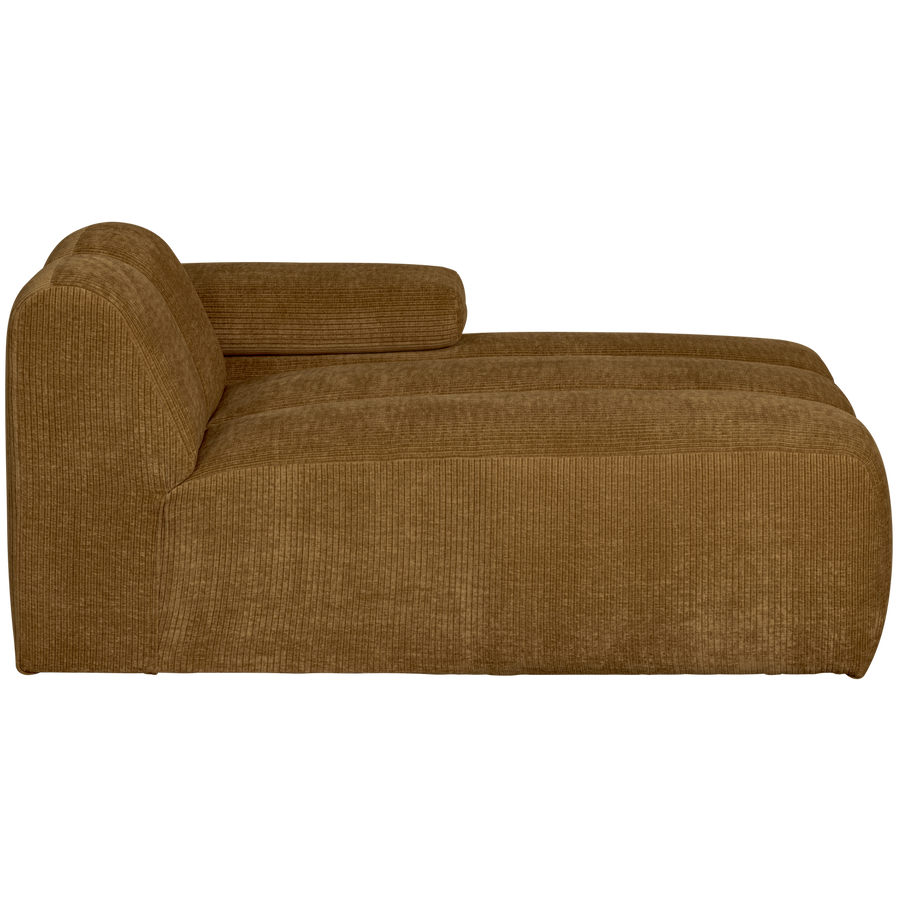 Mojo chaise longue element rechts ribstof honinggeel