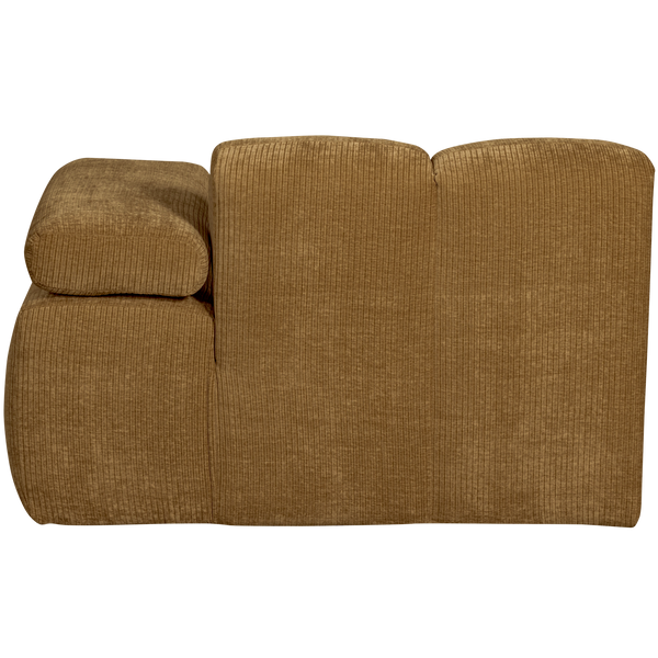 Mojo chaise longue element rechts ribstof honinggeel