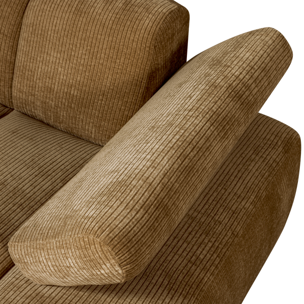 Mojo chaise longue element rechts ribstof honinggeel