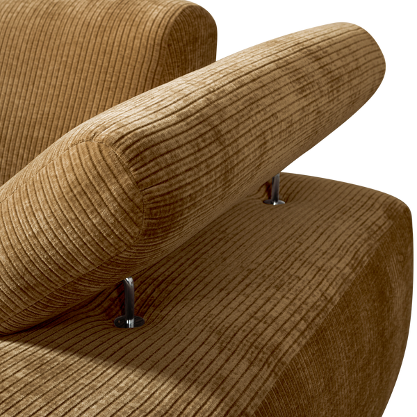 Mojo chaise longue element rechts ribstof honinggeel