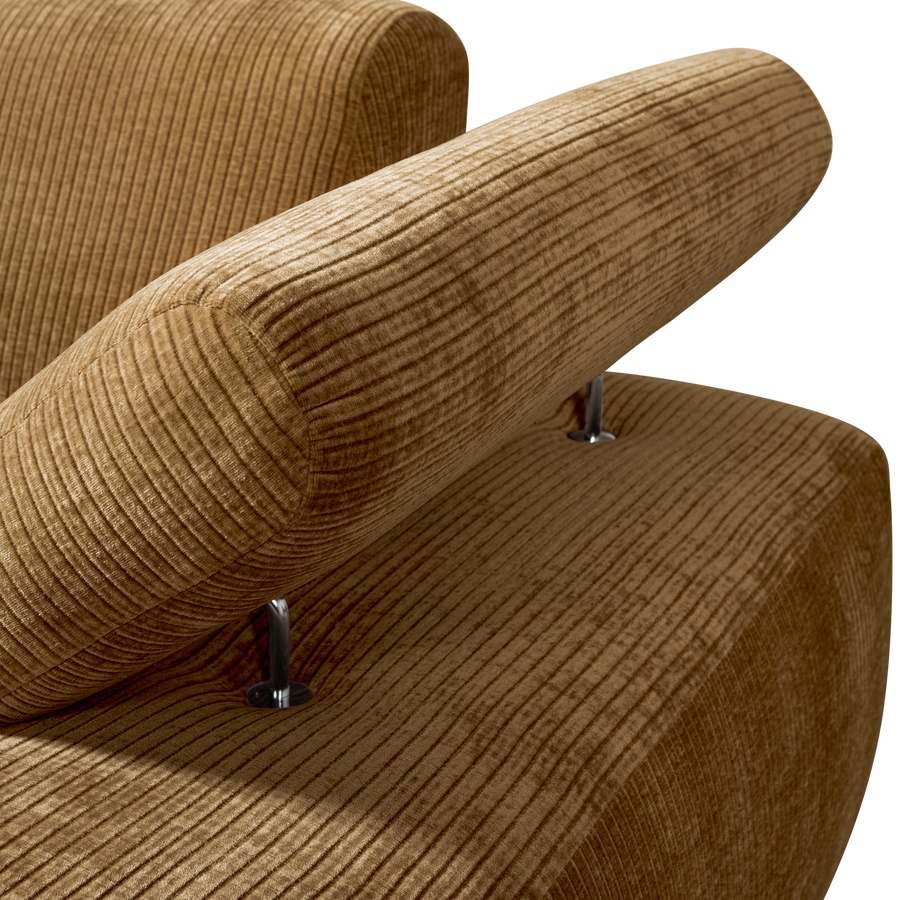 Mojo chaise longue element rechts ribstof honinggeel
