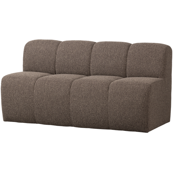 Mojo eetbank 164 cm met rugleuning boucle bruin melange