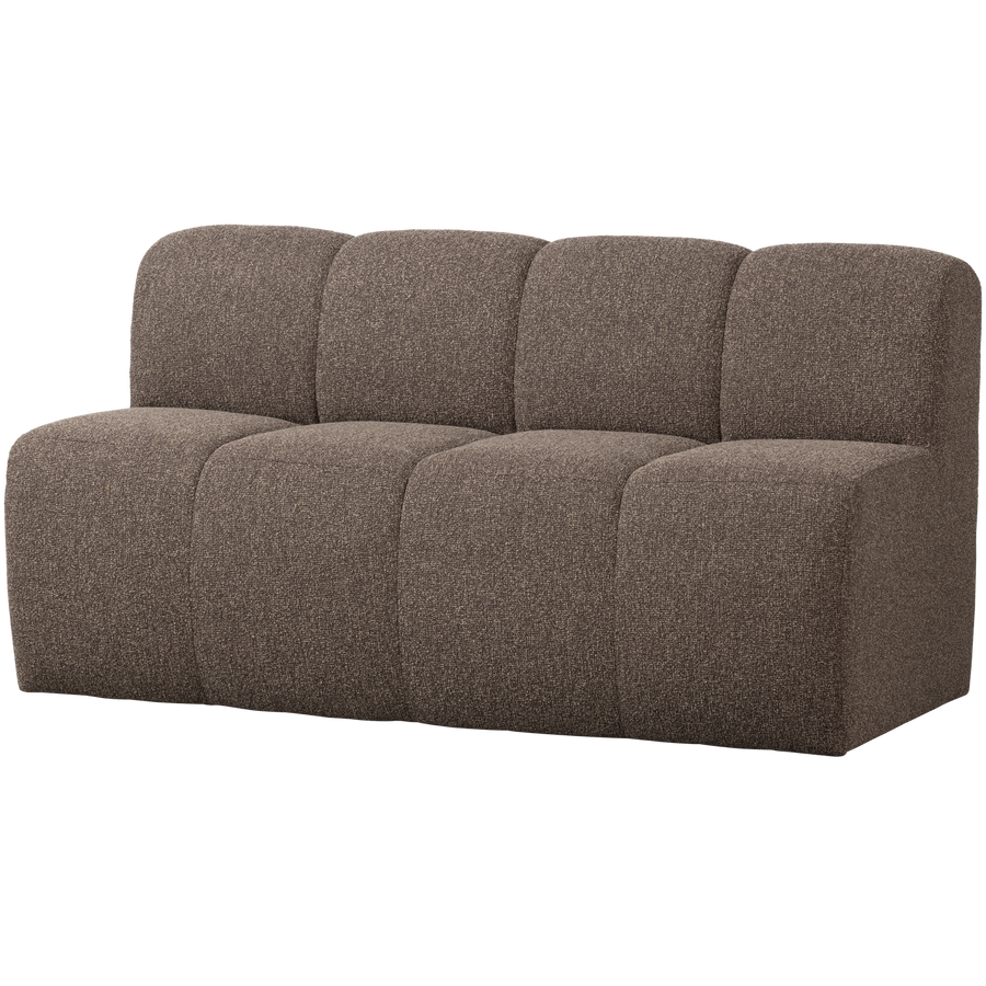 Mojo eetbank 164 cm met rugleuning boucle bruin melange