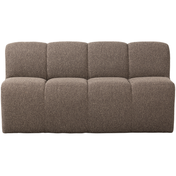 Mojo eetbank 164 cm met rugleuning boucle bruin melange