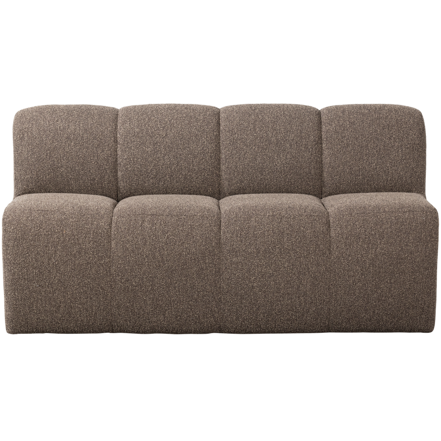Mojo eetbank 164 cm met rugleuning boucle bruin melange