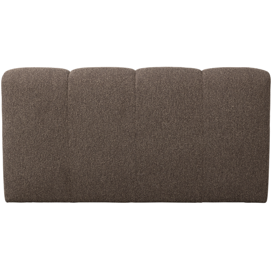 Mojo eetbank 164 cm met rugleuning boucle bruin melange