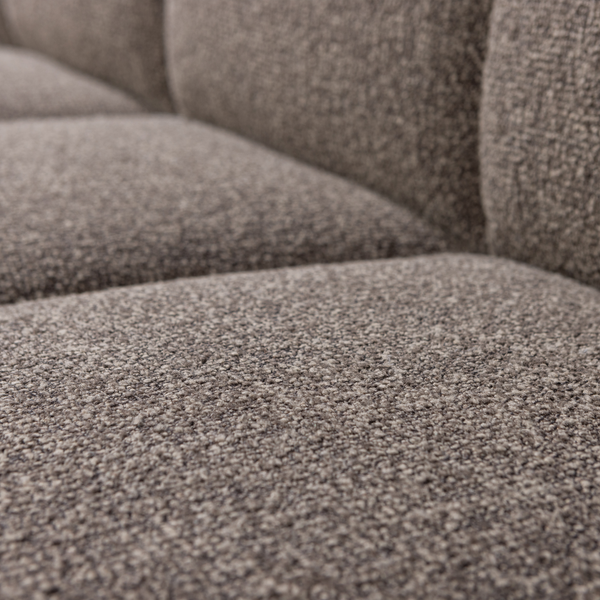 Mojo eetbank 164 cm met rugleuning boucle bruin melange