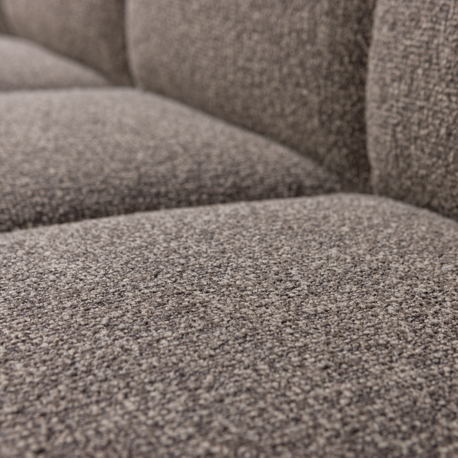 Mojo eetbank 164 cm met rugleuning boucle bruin melange