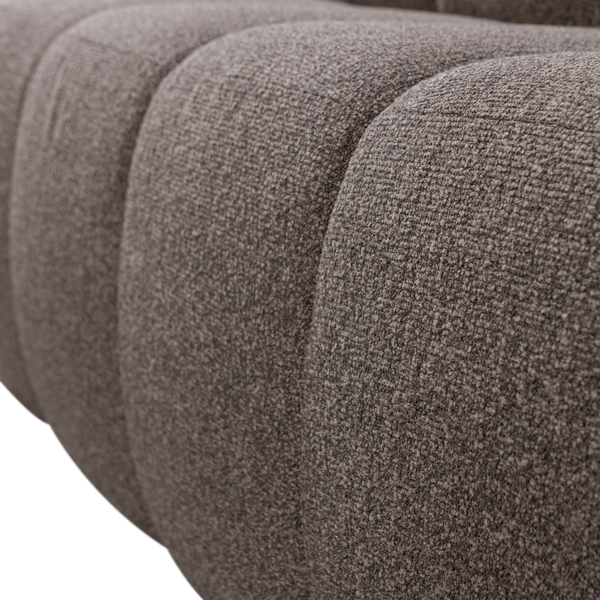 Mojo eetbank 164 cm met rugleuning boucle bruin melange