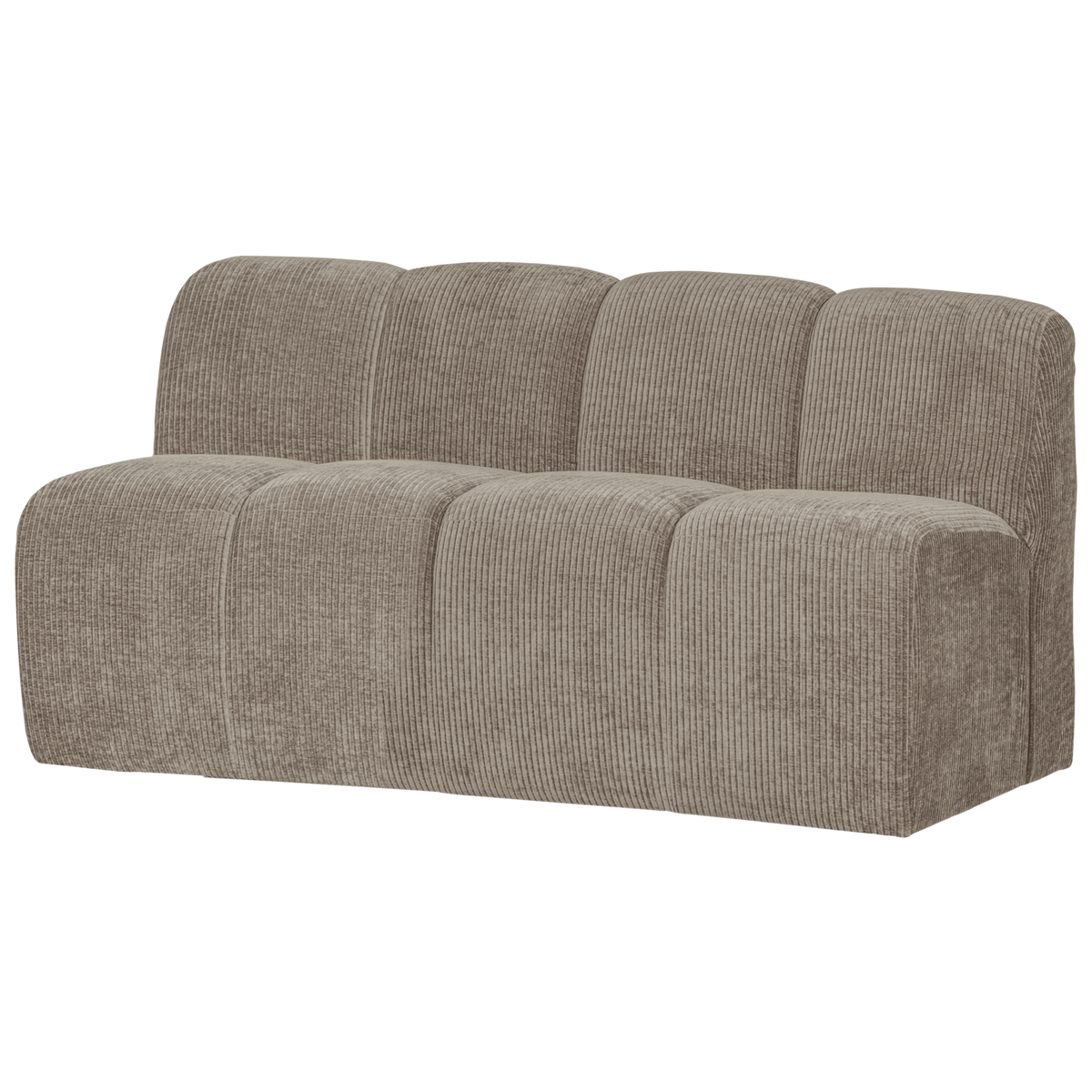Mojo eetbank 164 cm met rugleuning ribstof donkerzand