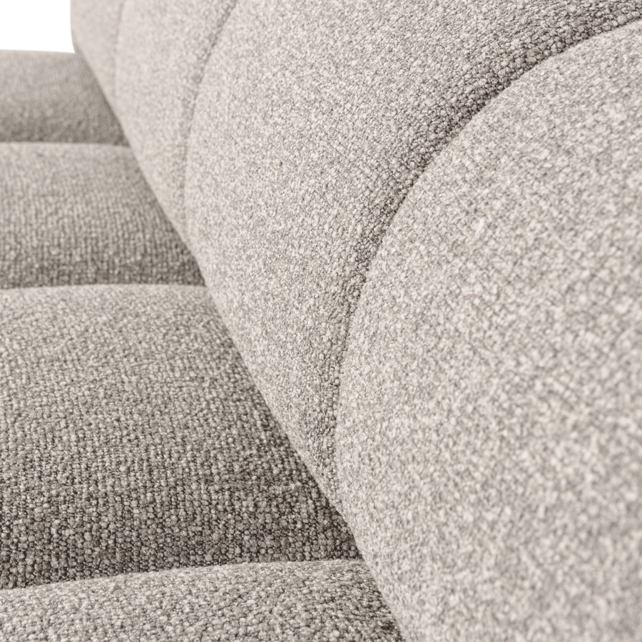 Mojo eetbank 164 cm met rugleuning boucle beige melange
