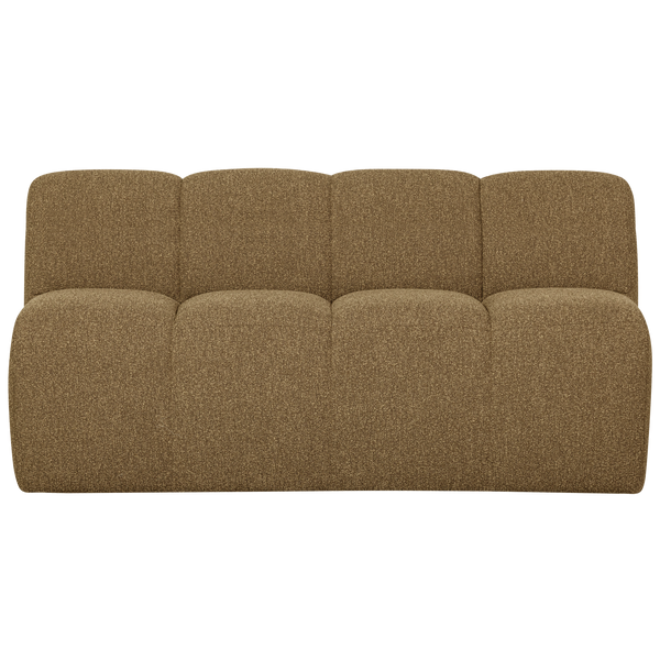 Mojo eetbank 164 cm rugleuning boucle geel/bruin melange