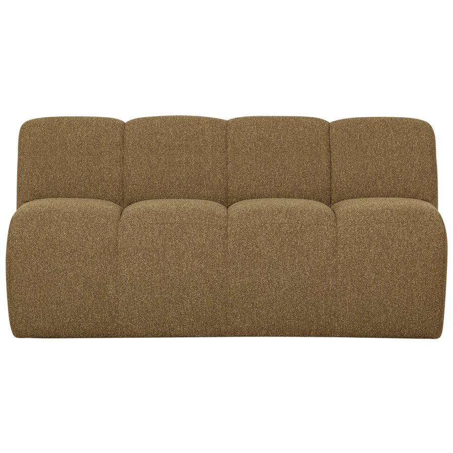 Mojo eetbank 164 cm rugleuning boucle geel/bruin melange
