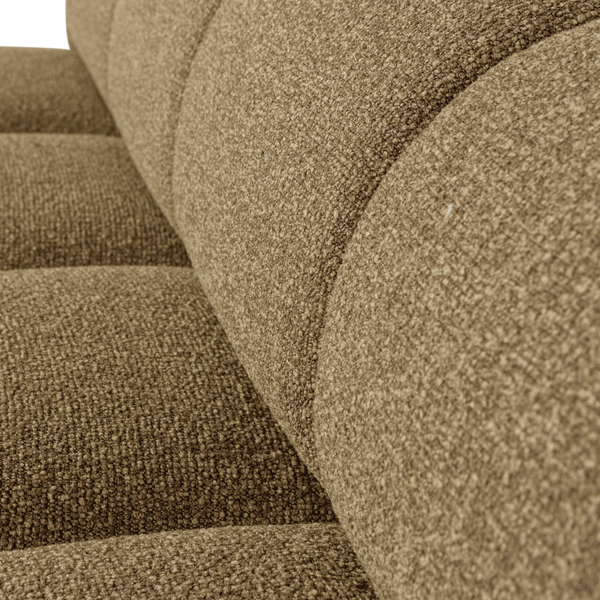 Mojo eetbank 164 cm rugleuning boucle geel/bruin melange