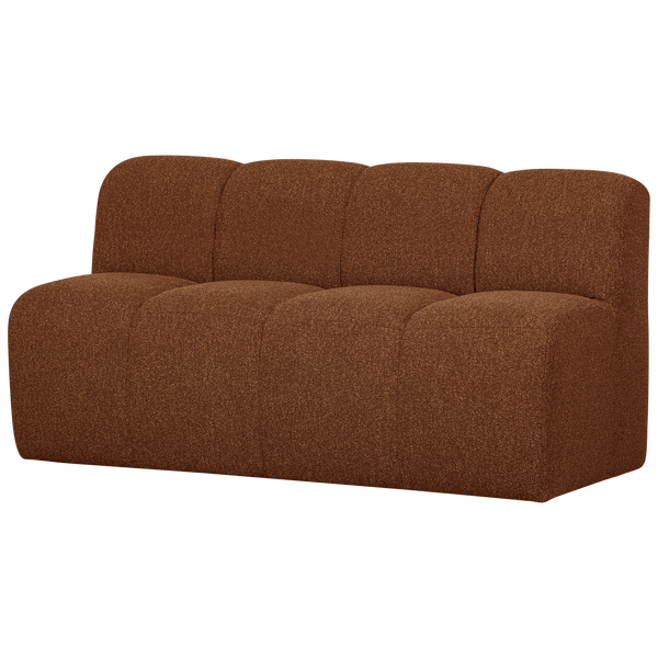 Mojo eetbank 164 cm met rugleuning boucle roestbruin melange