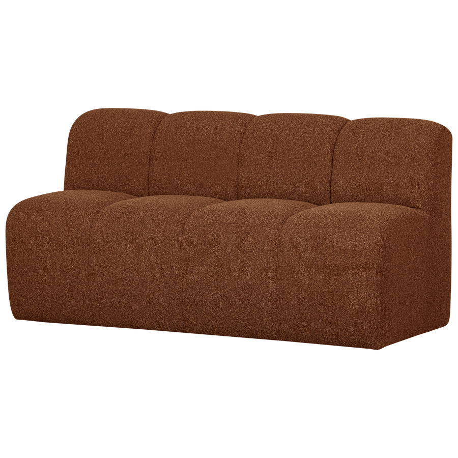Mojo eetbank 164 cm met rugleuning boucle roestbruin melange
