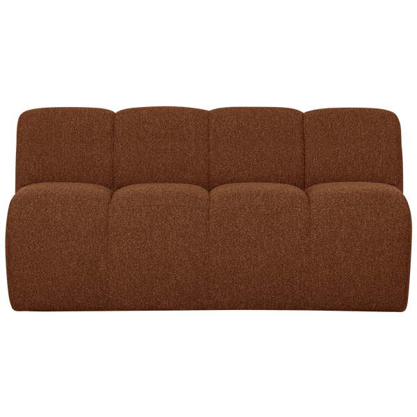 Mojo eetbank 164 cm met rugleuning boucle roestbruin melange