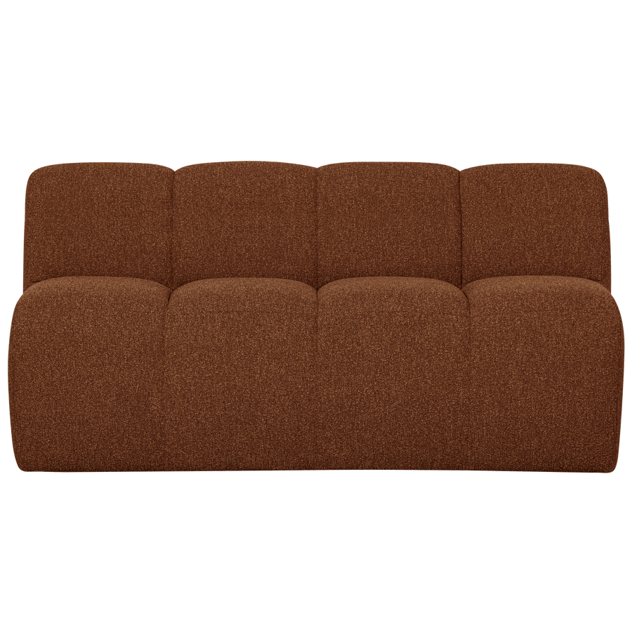 Mojo eetbank 164 cm met rugleuning boucle roestbruin melange