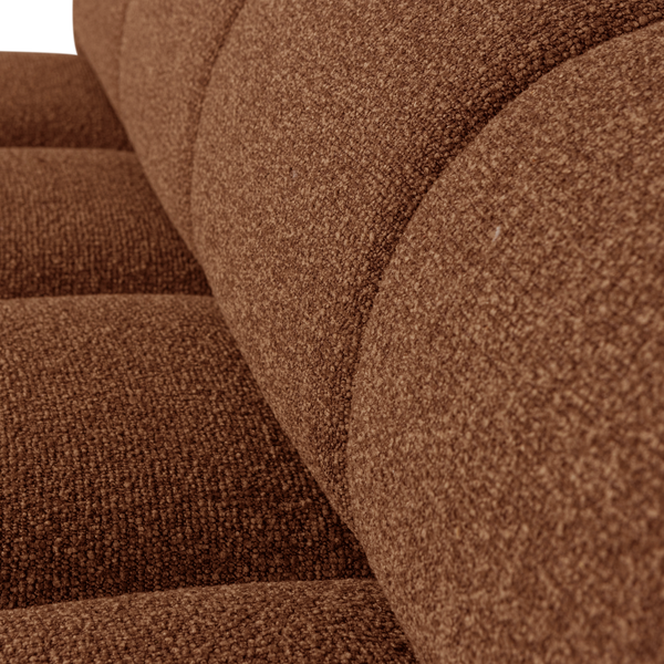 Mojo eetbank 164 cm met rugleuning boucle roestbruin melange