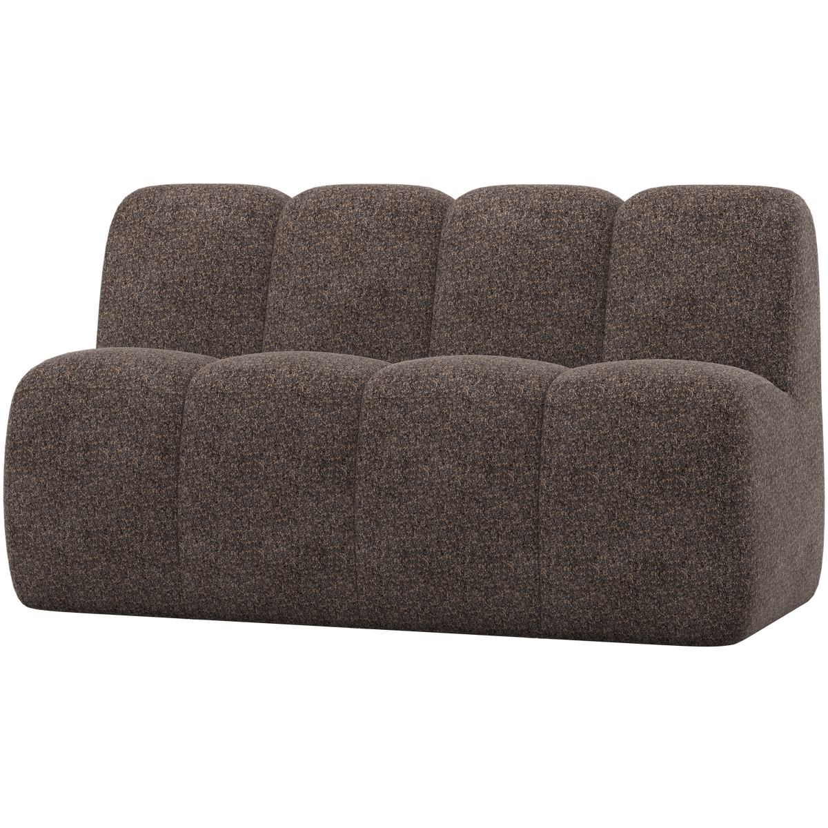 MOJO EETBANK 164 CM MET RUGLEUNING WOLLIG BRUIN