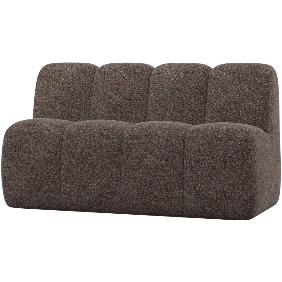 MOJO EETBANK 164 CM MET RUGLEUNING WOLLIG BRUIN
