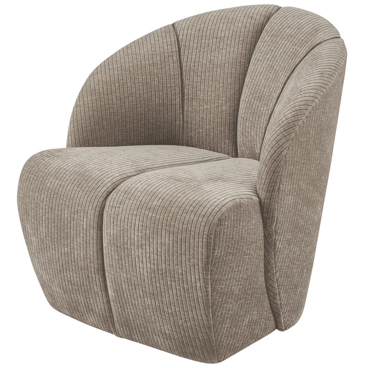 Mojo draaifauteuil ribstof donkerzand