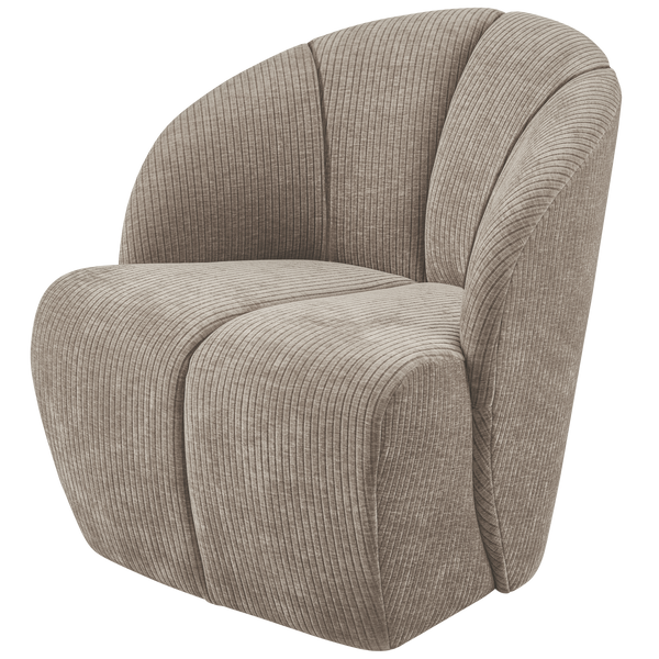 Mojo draaifauteuil ribstof donkerzand