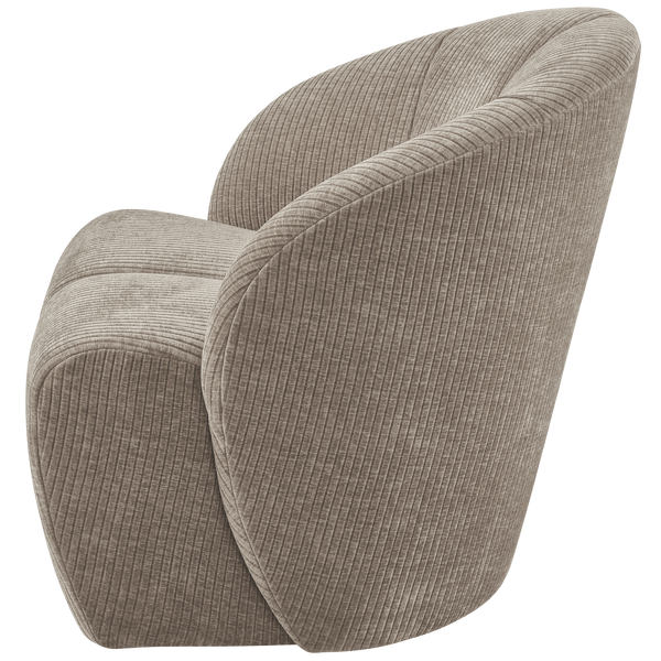 Mojo draaifauteuil ribstof donkerzand