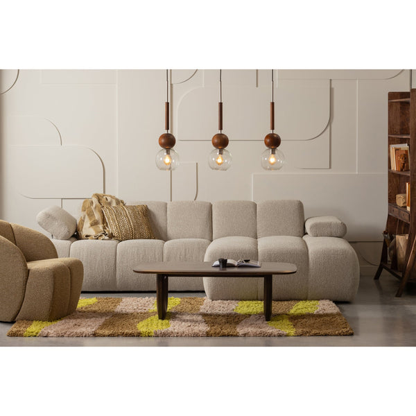 Mojo draaifauteuil boucle geel/bruin melange