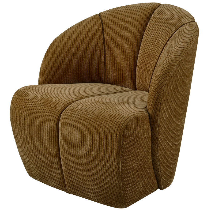 Mojo draaifauteuil ribstof honinggeel